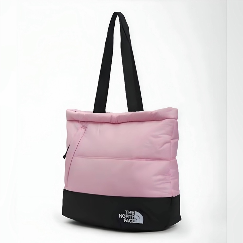 NWT The North Face Nuptse Tote Shoulder Bag, Pink/ Black